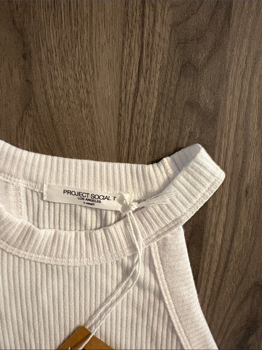 Project Social T White Ribbed Halter Tank - Picture 10 of 12